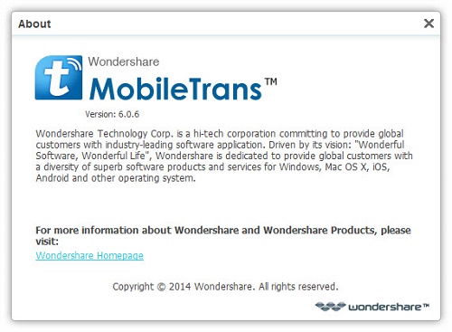 Wondershare MobileTrans 6.0.6.264