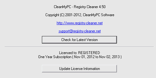 CleanMyPC Registry Cleaner