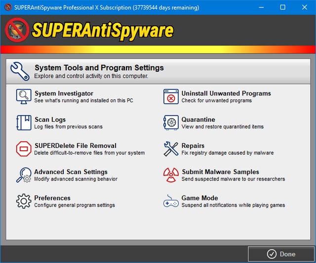 SUPERAntiSpyware Professional X