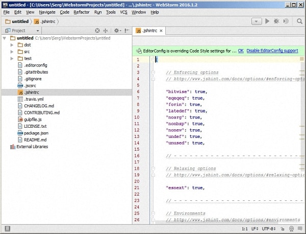 WebStorm 2016.1.2