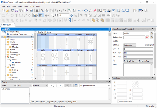 High-Logic FontCreator 15