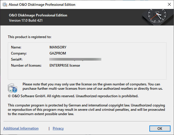 O&O DiskImage Professional / Server 17.0 Build 421
