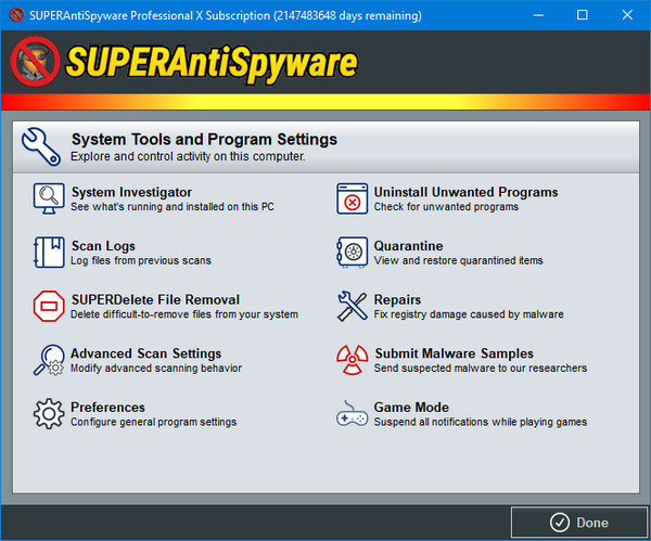 SUPERAntiSpyware Professional X 10.0.1206