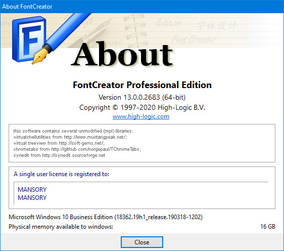 High-Logic FontCreator 13.0.0.2683