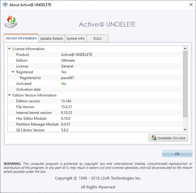 Active UNDELETE Ultimate 15.0.21