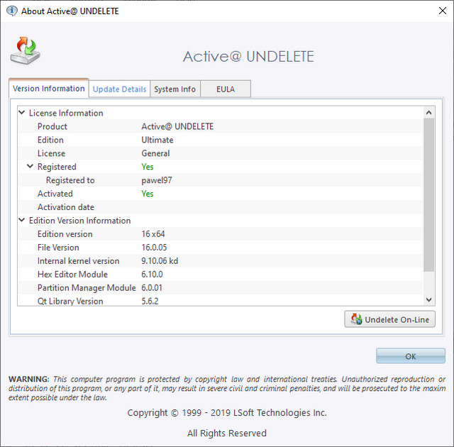 Active UNDELETE Ultimate 16.0.05