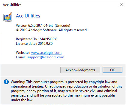 Ace Utilities 6.5.0 Build 297