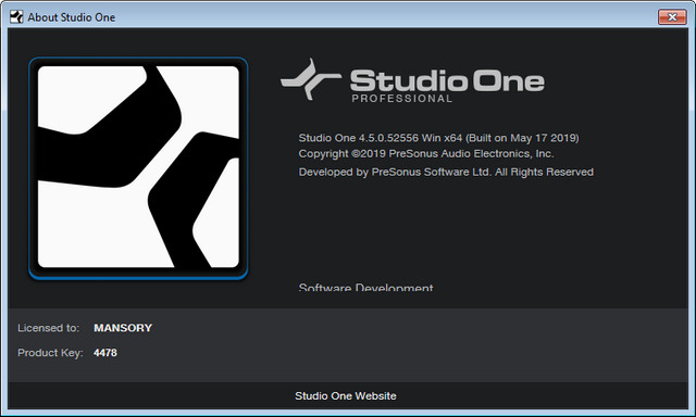 PreSonus Studio One Pro 4.5.0.52556