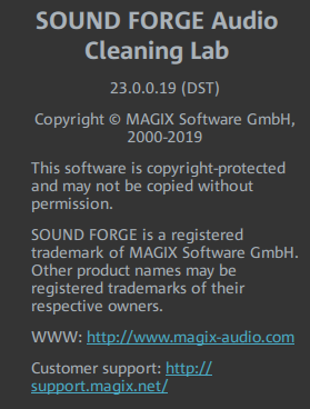 MAGIX SOUND FORGE Audio Cleaning Lab 23.0.0.19