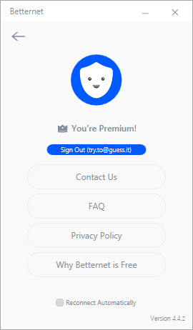 Betternet VPN For Windows Premium 4.4.2