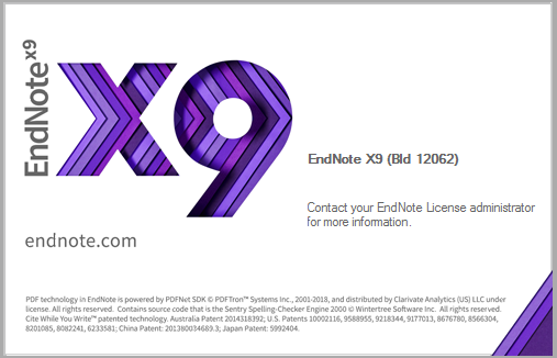 EndNote X9 Build 12062