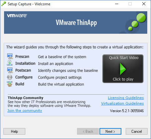 VMWare ThinApp Enterprise 5.2.1 Build 3655846