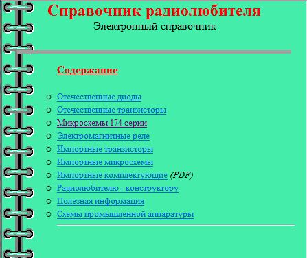 Электронный справочник радиолюбителя