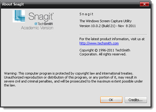 Snagit 10.0.2 Build 21