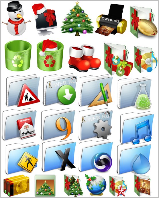 Winter & Aqua Blend Icons