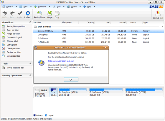 EASEUS Partition Master 9.0 Server Edition