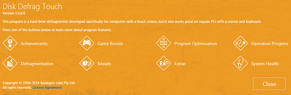 Auslogics Disk Defrag Touch 1