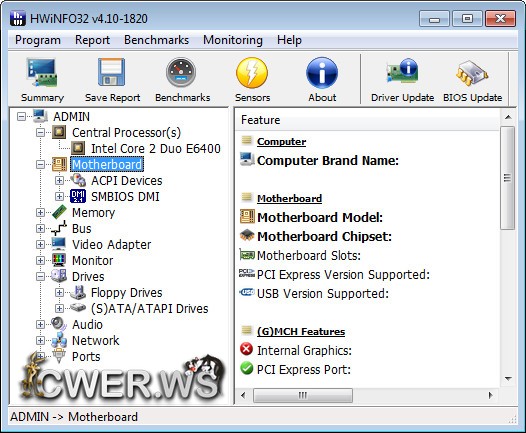 HWiNFO32 4.10 Build 1820 Final