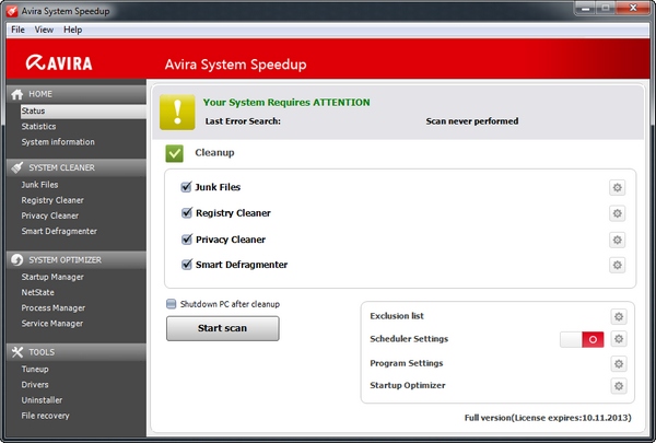 Avira System Speedup