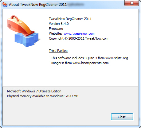 TweakNow RegCleaner 6.4.0 