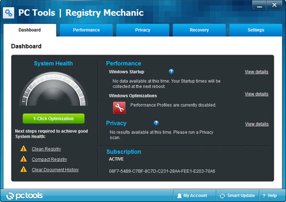 PC Tools Registry Mechanic 11.0.0.277